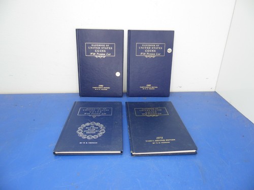 1982,1981,1975,1968 HANDBOOK OF UNITED STATES COINS,FOUR BLUEBOOKS  R.S. YEOMAN