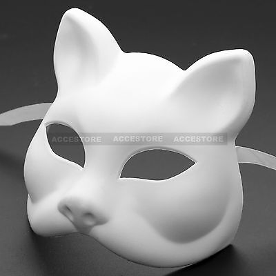 Mask Cat Masquerade Blank Masks White Animal Empty Face Women Diy