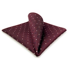 Pocket Squares for Men Burgundy Maroon with Dots Wedding