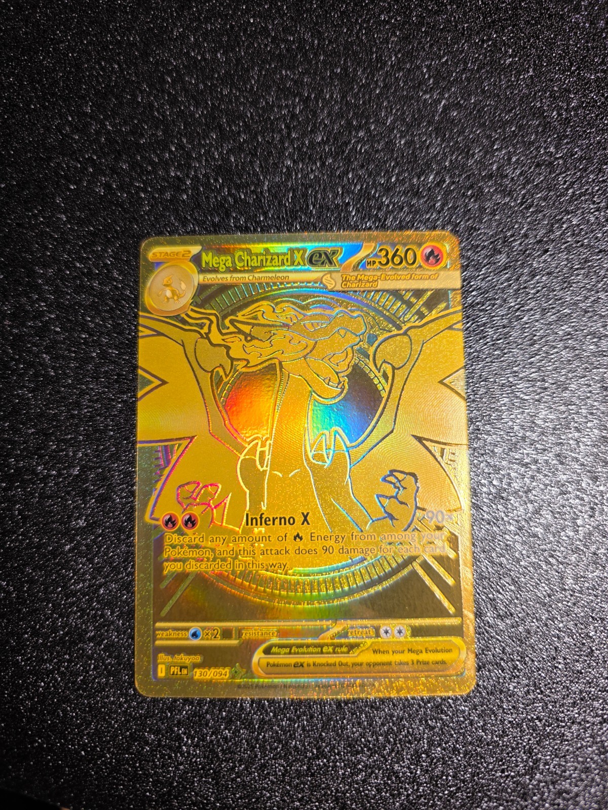 2025 Pokemon Phantasmal Flames Mega Charizard X ex Hyper Rare #130/094