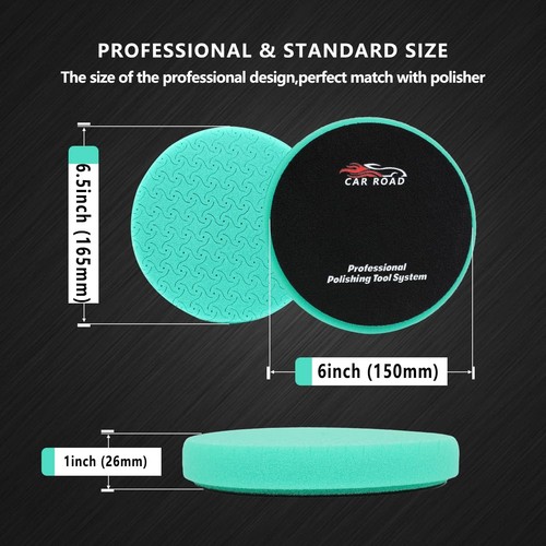 6 Inch Buffing Polishing Pads Kit with 7 Pcs Sponge Woolen Microfiber Backing - Foto 3 di 9