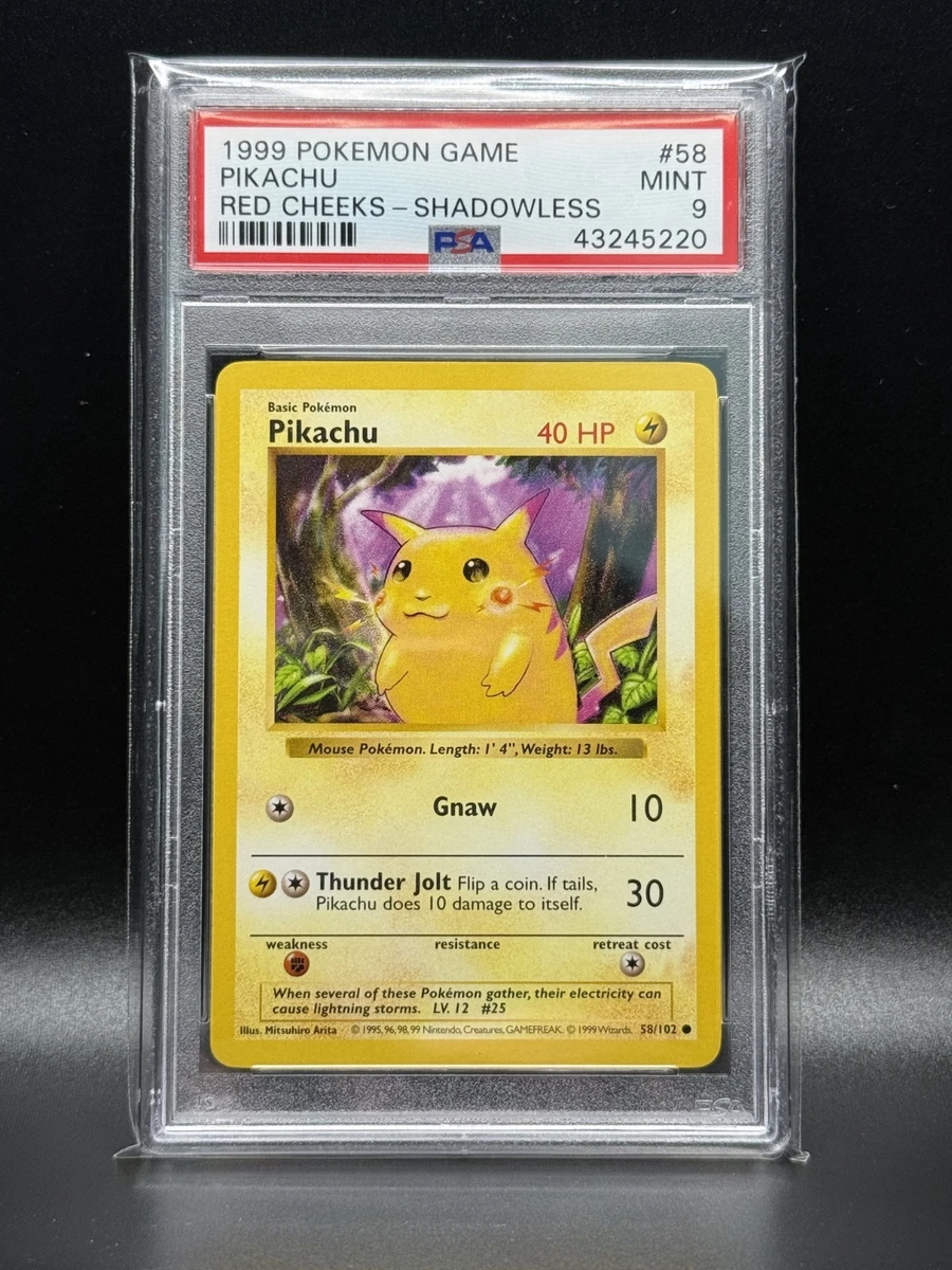 Pokémon TCG Base Set Pikachu Grade 9 Individual Collectible Card