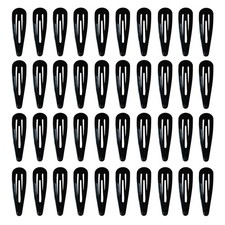 New 40pcs Multicolor Metal Snap Hair Clips 2-Inch Barrettes for Women, Fast Ship