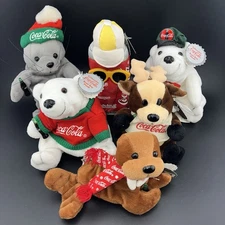 1997 Coca-Cola Collectible Heritage Complete Set of 6 Bean Bag Plush