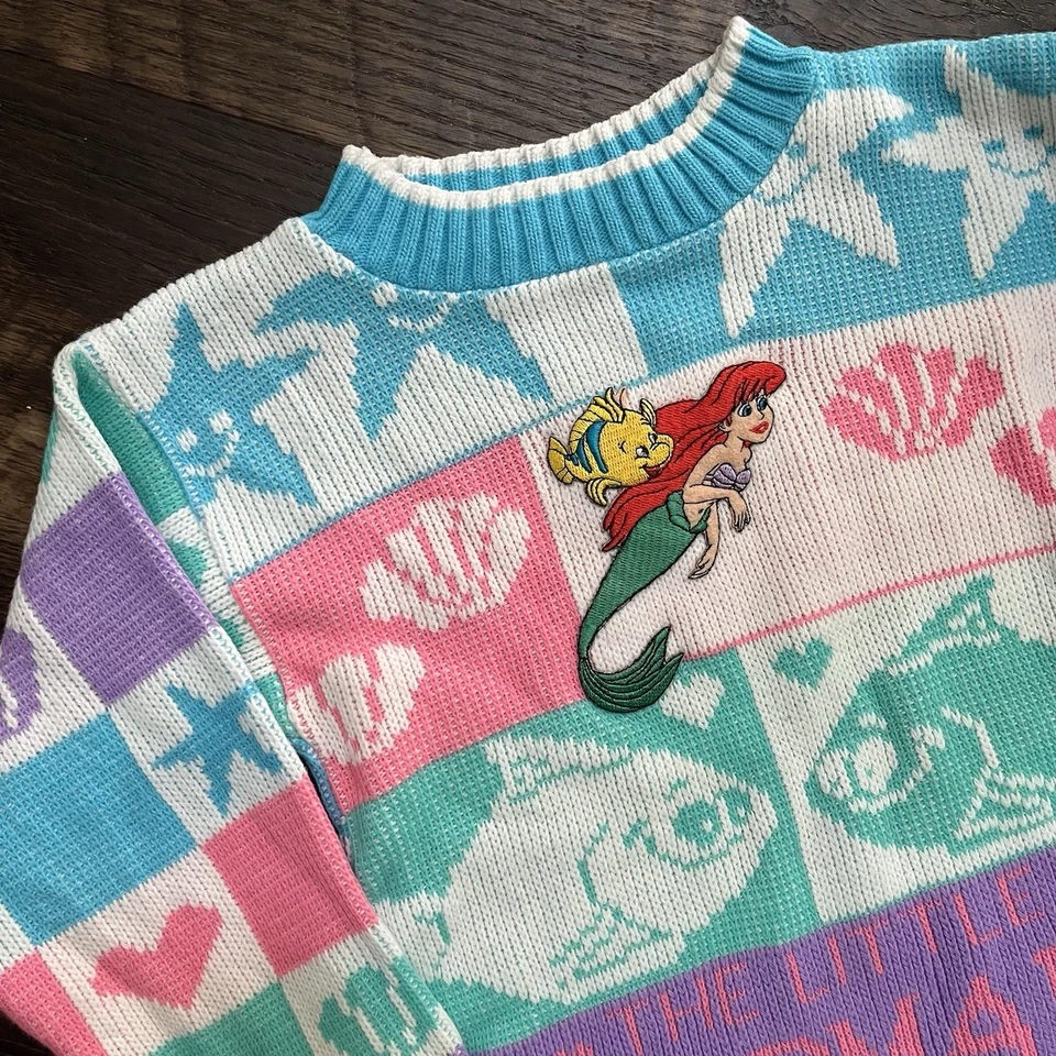 Sudadera Vintage Disney La Sirenita Ariel AOP Platija Bordada 4T 5T Foto 2 de 4