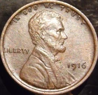 1916-P Lincoln Cent Choice AU/BU Brown Original