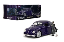 Jada Toys - 1:24 Wednesday 1972 VW Beetle with Wednesday & Thing Figures -...