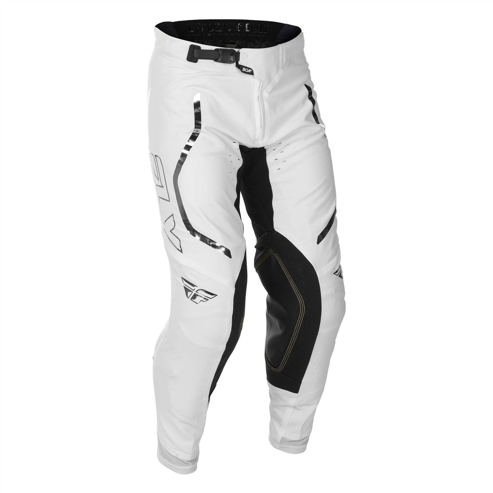 Fly Racing Evo DST LE Flash MX Pants White Silver Adult Motocross Off-Road