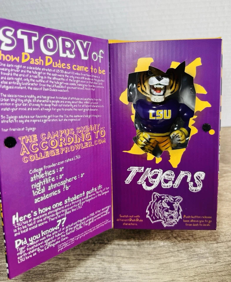 LSU TIGERS DASH DUDES BOBBLEHEAD FOR CAR DASHBOARD,DESK,SHELF,MANCAVE BRAND NEW - Image 2 of 4