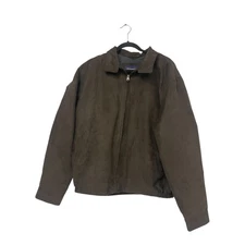 Roundtree & Yorke Barn Jacket Men Large Brown Fully Lined Pocket Full Zip Coat