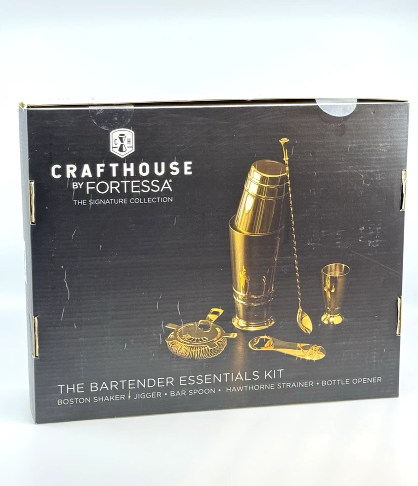 Fortessa Crafthouse Collection Stainless Steel Gold Bartender Essentials Kit - Image 3 of 4