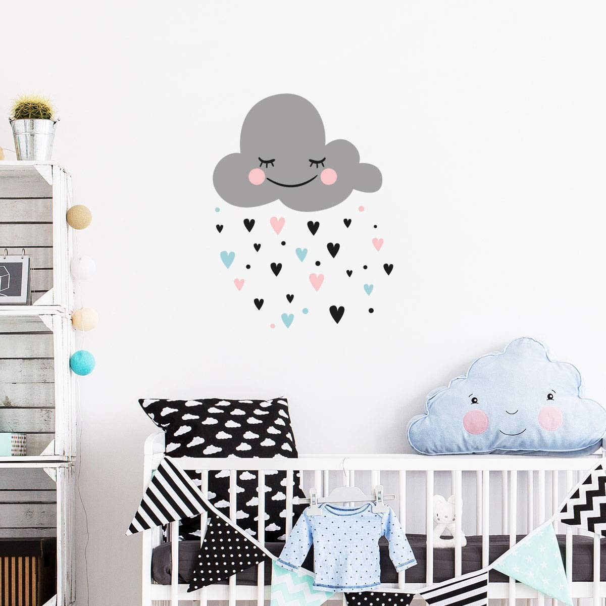 Sticker autocollant nuage d'amour scandinave en vinyle mat haut de gamme