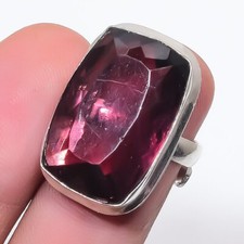 Pink Amethyst Gemstone Adjustable Ring Anniversary Gift Handmade Jewelry FR 2099