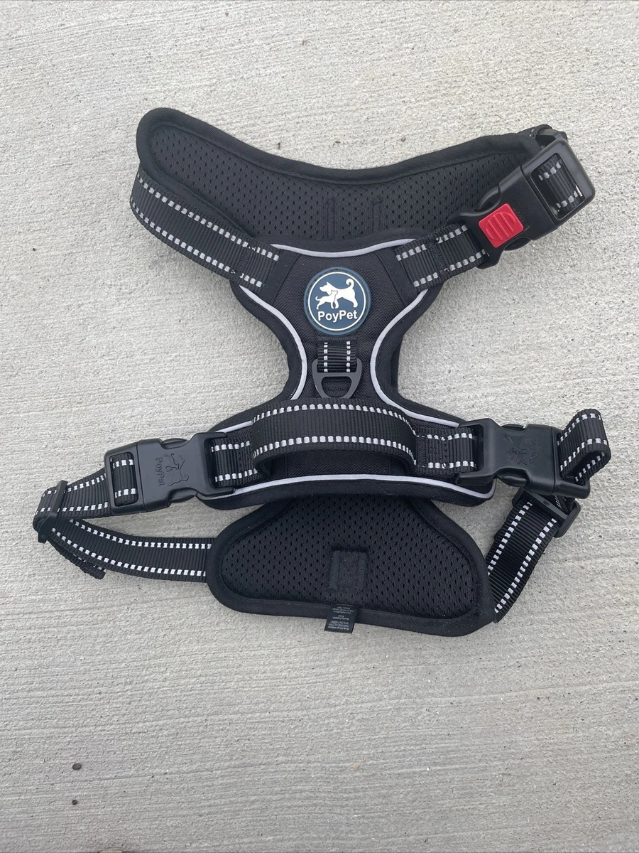 PoyPet No Pull Dog Harness, Choke Front Clip Reflective Medium, Black | eBay