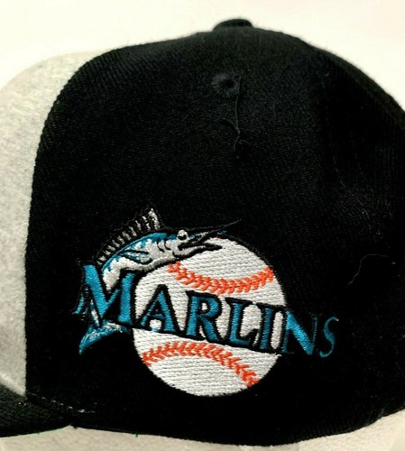 Vtg American Needle Cooperstown Florida Marlins Snapback Hat Blockhead Script - Imagen 8 de 13