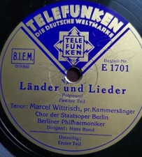 Marcel Wittrisch "Länder und Lieder" special gold Label Edition 78rpm 12" sample