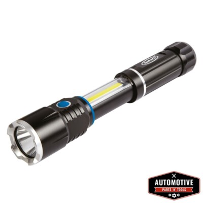 Ring Dual LED Taschenlampe mit Teleskoplampe Metall Aluminium Gehäuse Arbeitsleuchte Camping
