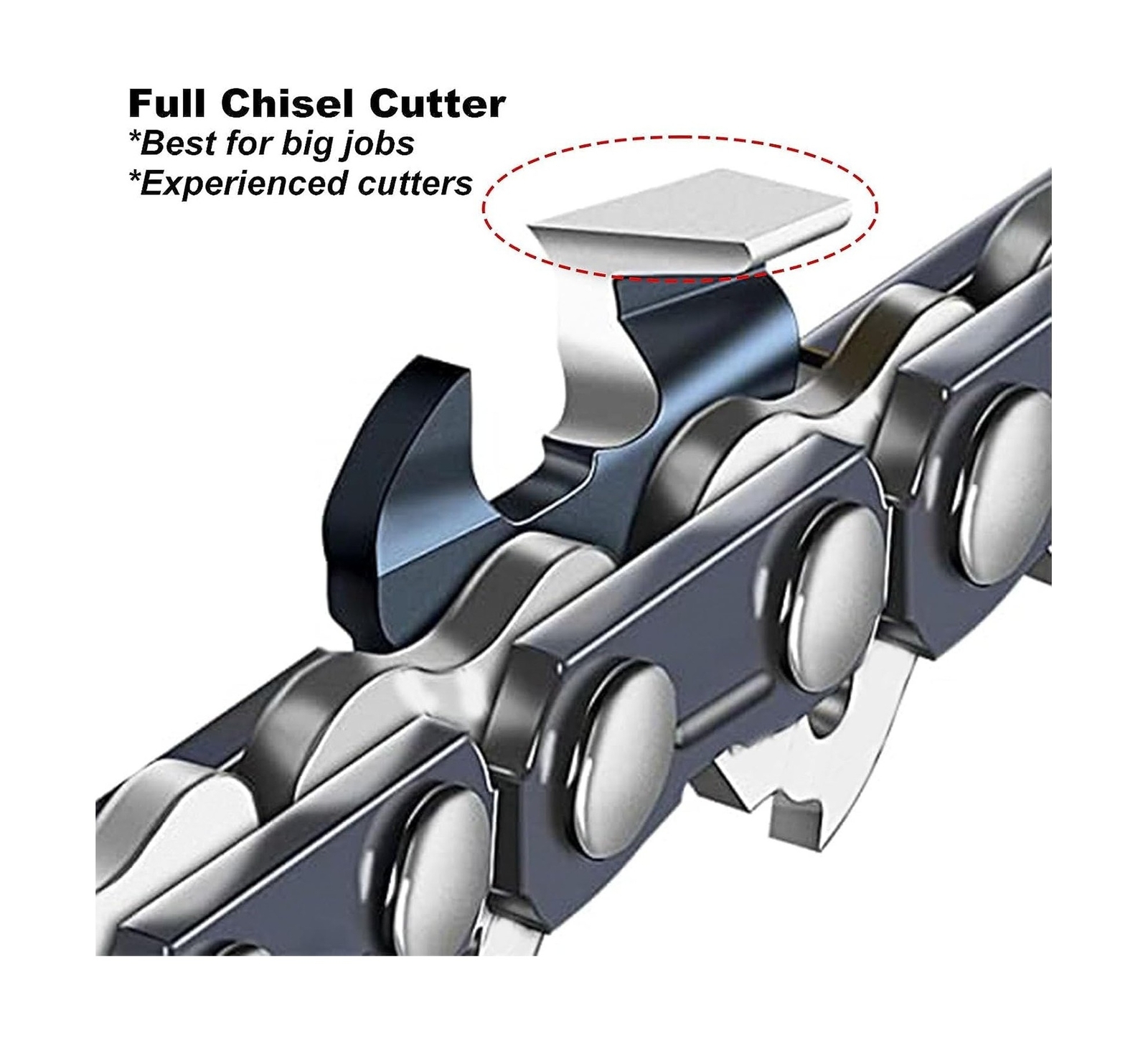 Upforest 3 Pack Full Chisel Chainsaw Chain 20 Inch .058 Gauge, 3/8 ...