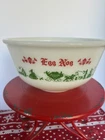 Vintage Hazel Atlas Tom And Jerry Milk Glass Punch Bowl Christmas Egg Nog