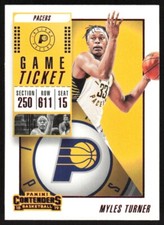 2018-19 Panini Contenders Game Ticket Red Myles Turner #68 Indiana Pacers