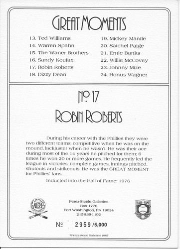 Perez Steele Great Moments #17 Robin Roberts Autographed - Picture 2 of 2