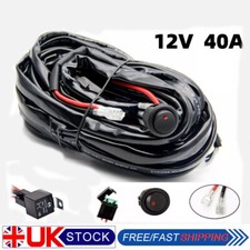 12V 40A LED Work Light Bar Wiring Kit Harness Loom Switch Relay Kit 2 Leads HOT