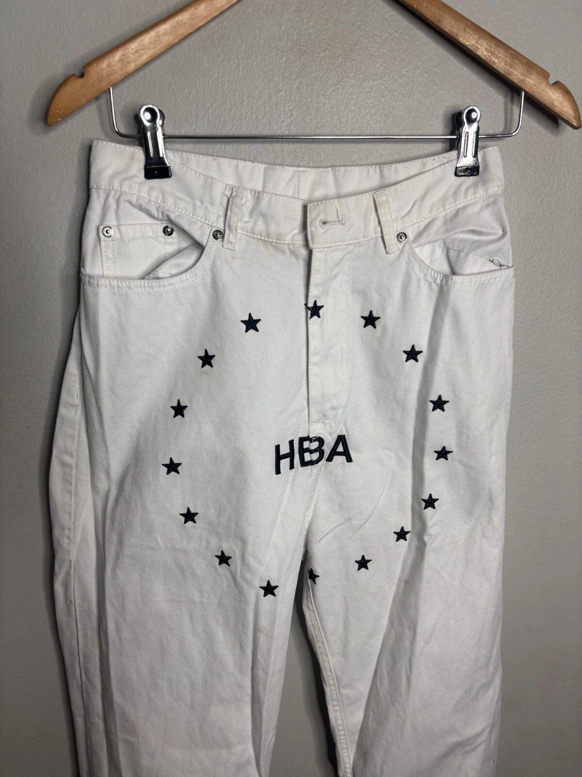 HBA (HOOD BY AIR) Jeans Uomo Cappuccio By Air HBA Taglia 26 Bianco 5988
