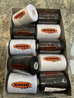Wimsew Nähmaschine Gewinde 5 x schwarz 5 x weiß 40/2 Polyester 10x1000m 120's