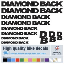 Diamond Back bike decals with