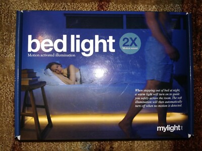 Bed Light Motion Activated Two LED Flex Strips e3light Open Box Contents Sealed