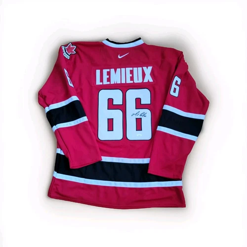 Mario Lemieux  Penguins Team Canada Hockey Autographed Signed Jersey  JSA Letter