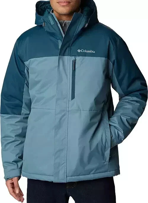 Columbia Men's Hikebound Insulated Jacket Blue Green Metal Night Wave Multi Size