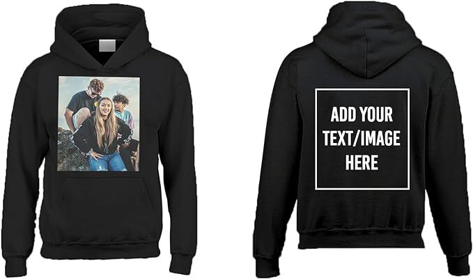 Custom printed Gildan hoodie with logo, text, or photo
