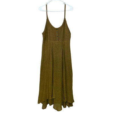 NWT Free People Size S Sleeveless  Moss 2 Layers Dress Strappy Midi Sundress NEW
