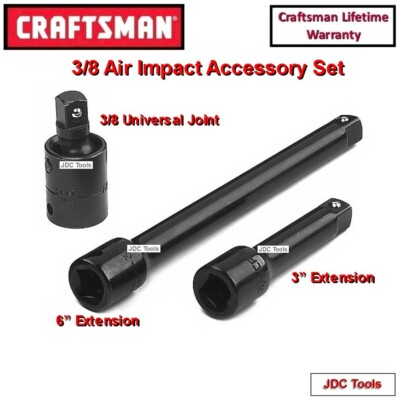CRAFTSMAN TOOLS 3 pc Impact Set 3/8'' Drive Universal w 2 Extension Bars