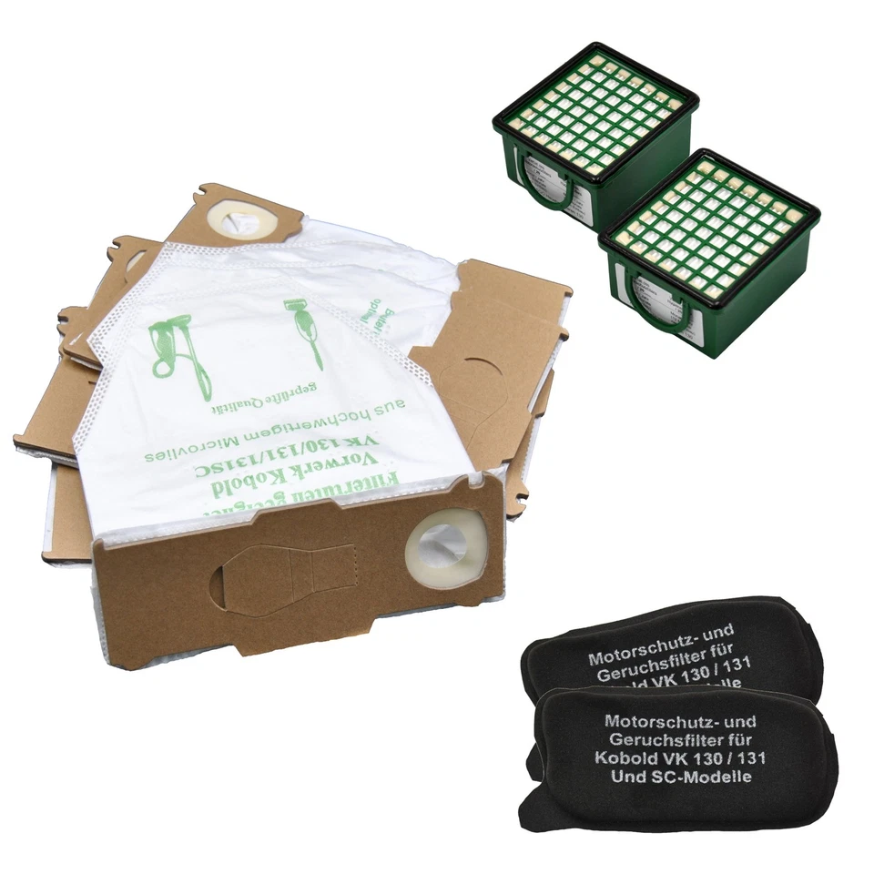 FSPRODUKTE 18 Vliesbeutel + 2 Geruchsfilter + 2 KAT geeignet Vorwerk VK 130 131 131SC