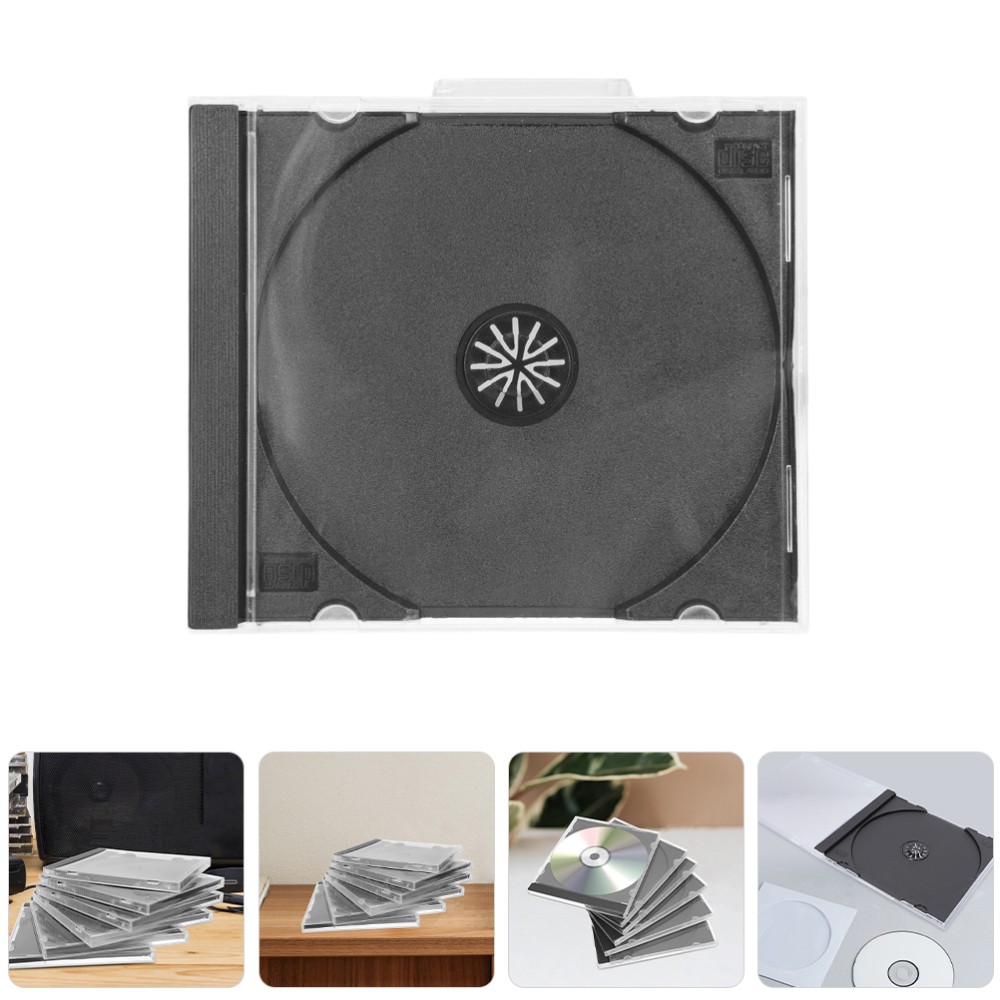 10-Piece Plastic CD Storage Cases with Clear Display Lids  