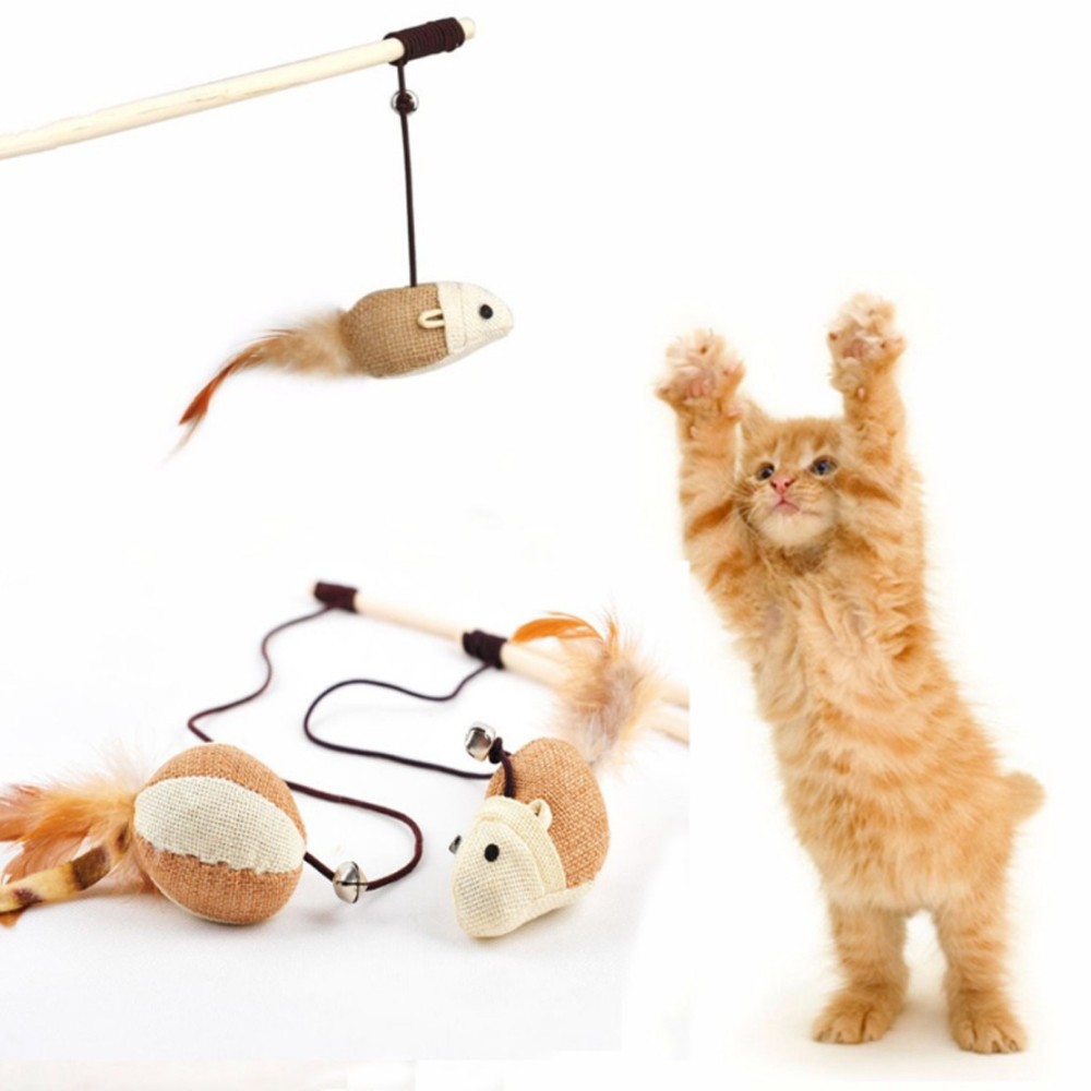 Gioco Gatto Asta con Pupazzo Topo Topolino Tiragraffi per Unghie Palestra Gatti