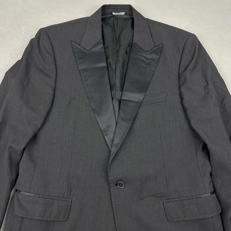 Chaqueta Dolce & Gabbana Para Hombre 54 IT 44R Negro Lana Esmoquin Pico Solapa Hecha en Italia Foto 2 de 4
