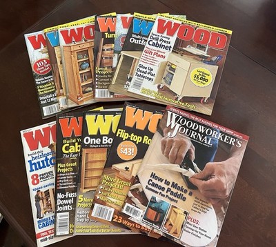 Mixed lot of 12 woodworking Magazines WOOD & 1 Woodworking Journal