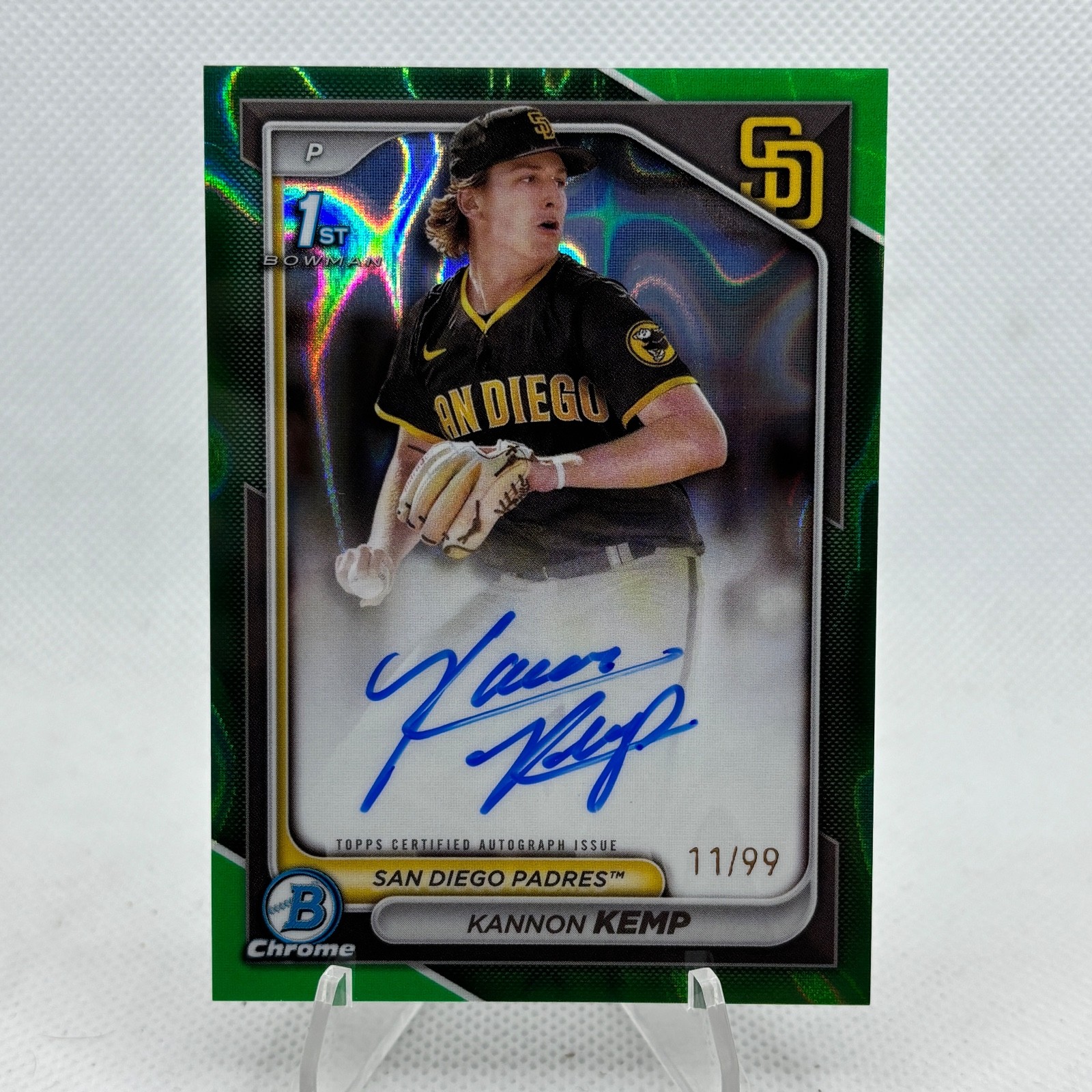 2024 Bowman Chrome Prospect Auto Green Refractor /99 Kannon Kemp #CPA-KK Auto