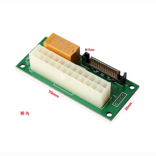 Dual Power Relay 24pin to 4pin Adapter Sata Power Starter card Extension New - Afbeelding 9 van 14
