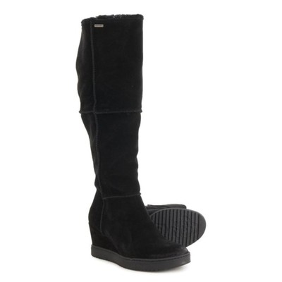Sofft Sovania Waterproof Suede Shearling Tall Boot Wedge Heel Winter Boots 7