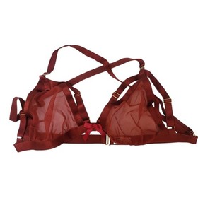 Bordelle Cabaret Sheer Strappy Bordeaux Bra NWOT Size 34DD/36D