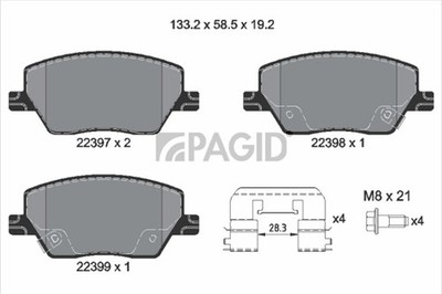 PAGID Bremsbelagsatz Scheibenbremse T2560N für FIAT TIPO 357HXN1A 357SXN1A 357