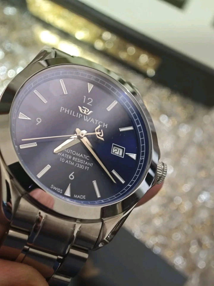 Orologio Philip Watch Blaze Automatico r8223165004 uomo acciaio 41 mm Blu Nuovo - Immagine 4 di 4