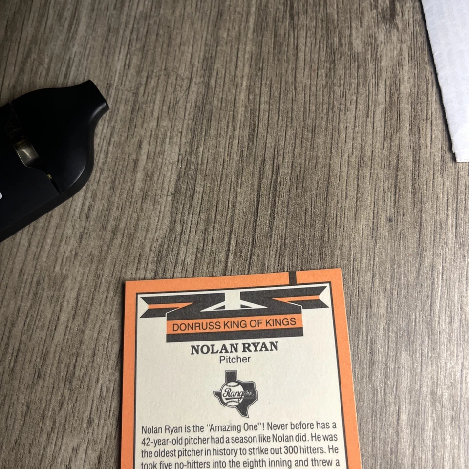 1989/1990 Donruss Nolan Ryan King Of Kings ERROR card No NUMBER On Back - Image 3 of 3