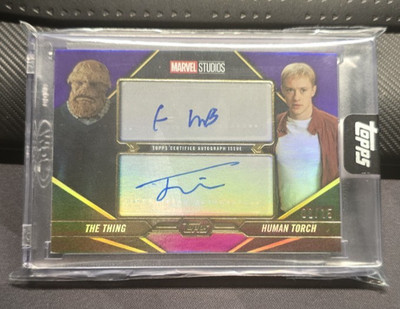 2025 Topps Marvel The Collector The Thing & Human Torch Dual Auto Purple 08/15
