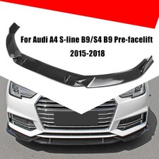 Pour Audi A4 S-Line S4 B9 2015-2018 Noir Brillant Spoiler Avant Lèvre Pare-Chocs