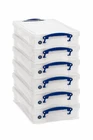 Really Useful Boxes 4 Litre Clear Plastic Storage Boxes with Lids – Pack of 6